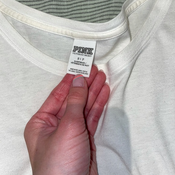 Pink Victoria Secret white long sleeve - Picture 2 of 2